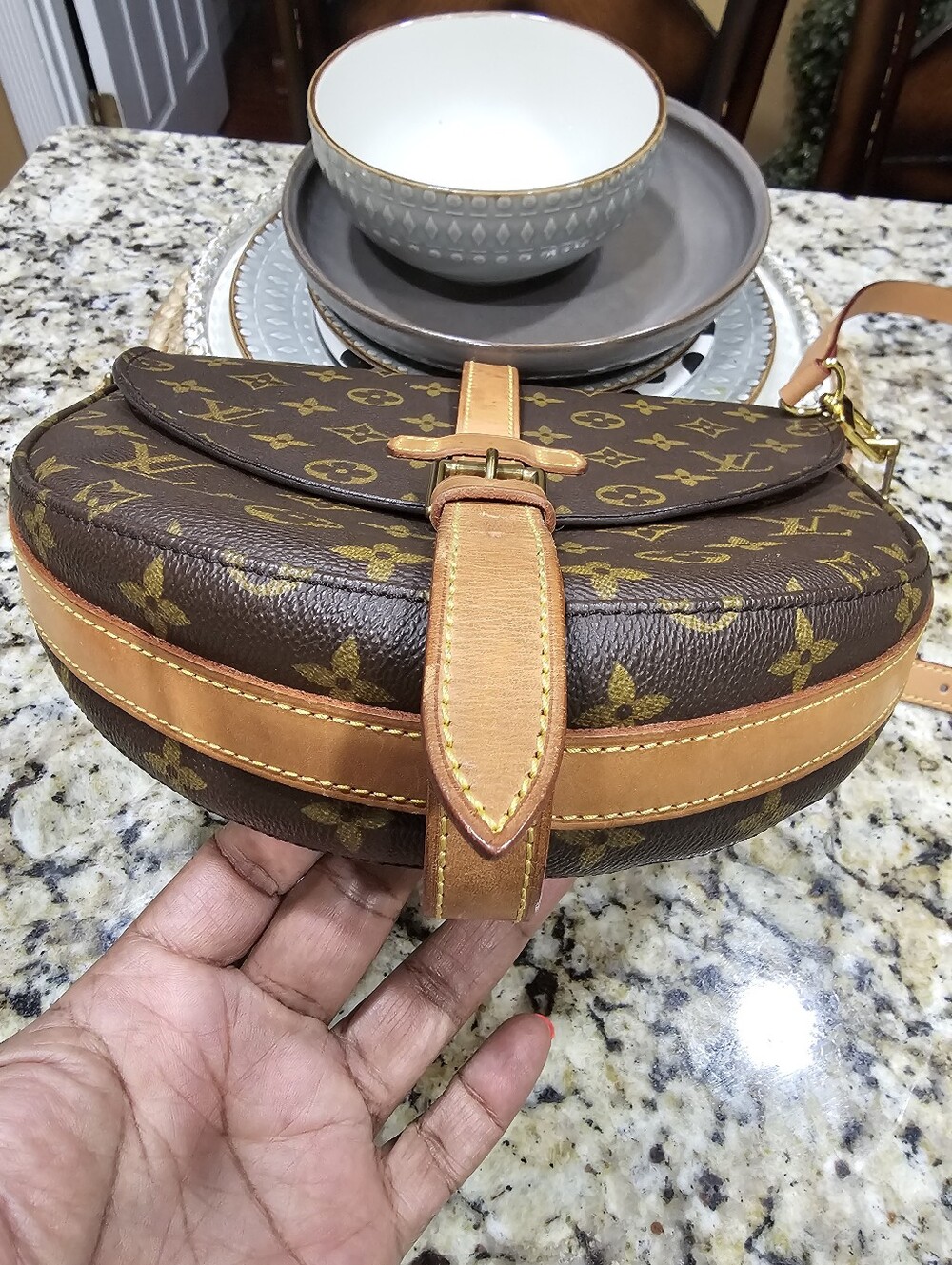 Louis Vuitton Brown Monogram Crossbody Saddle Bag - Picture 6 of 8